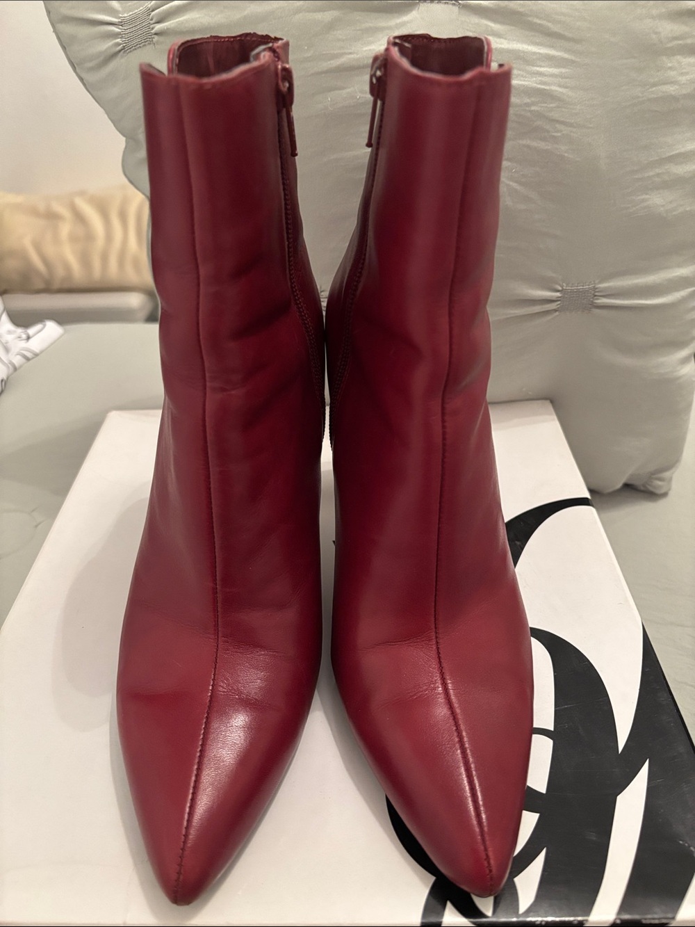 Nine West Women's Red Pointed-Toe Ankle Boots